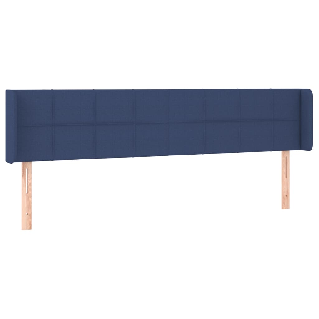 Vidaxl cabeceira de cama c/ abas tecido 183x16x78/88 cm azul