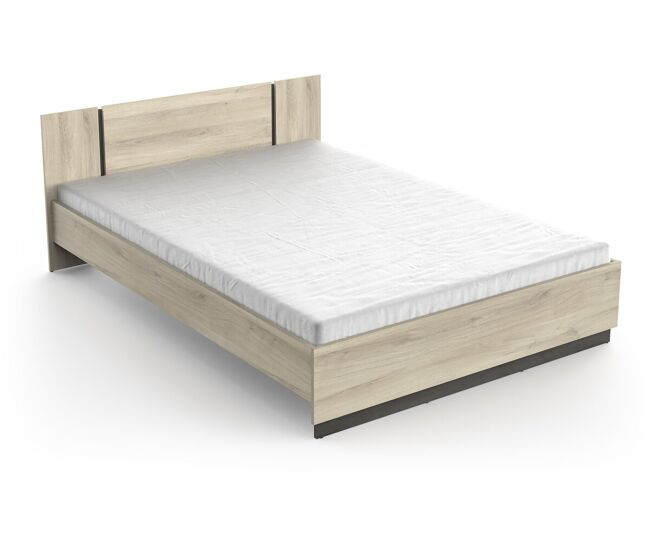 Cama de casal em madeira watson - 140 x 200 cm - castanho