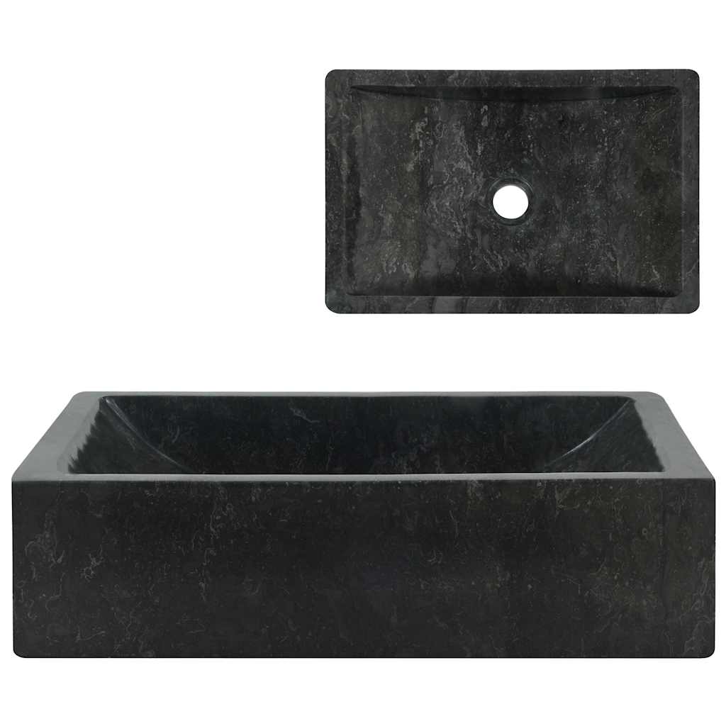 Vidaxl lavatório 45x30x12 cm mármore preto brilhante