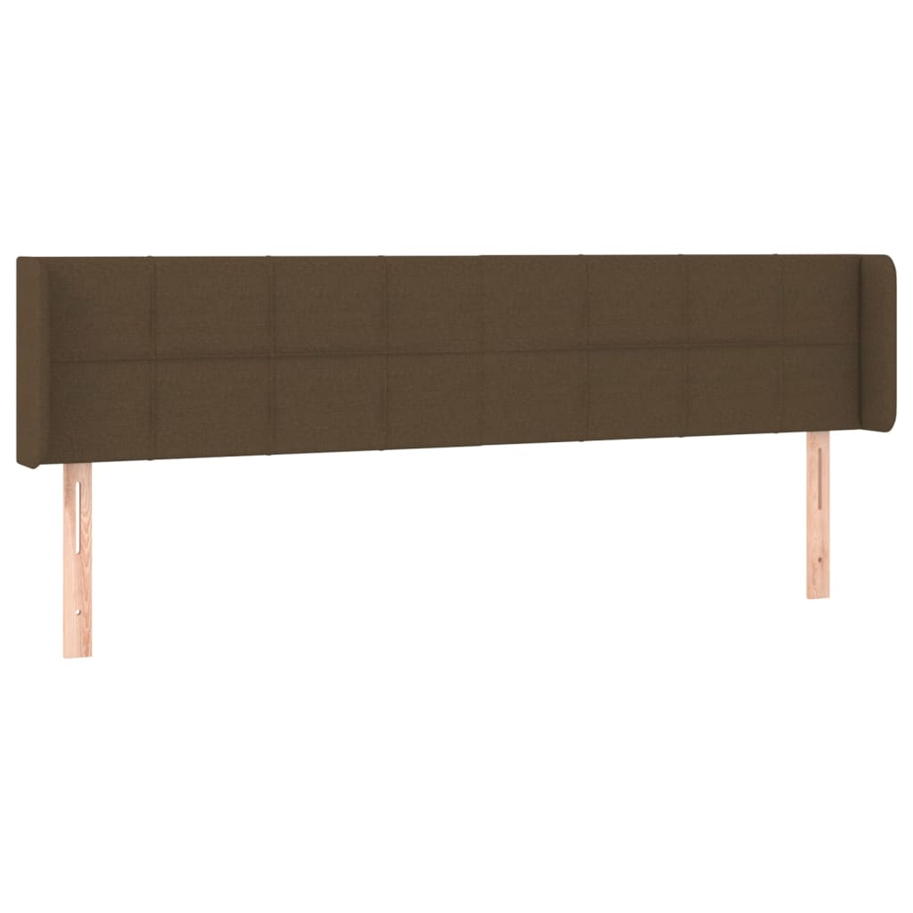 Vidaxl cabeceira de cama c/ abas tecido 183x16x78/88cm castanho-escuro