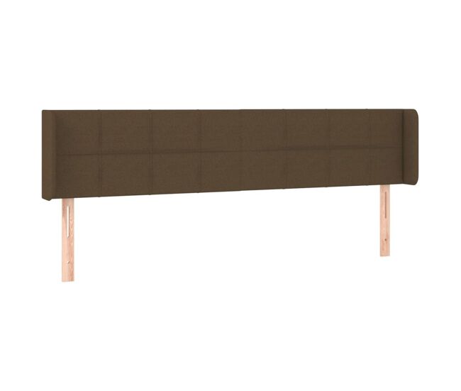 Vidaxl cabeceira de cama c/ abas tecido 183x16x78/88cm castanho-escuro