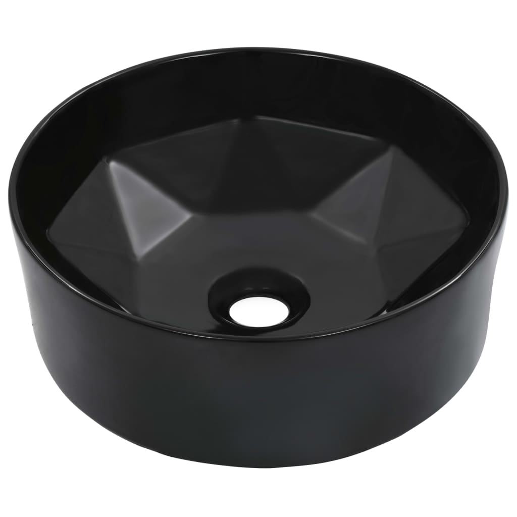 Vidaxl lavatório 36x14 cm cerâmica preto