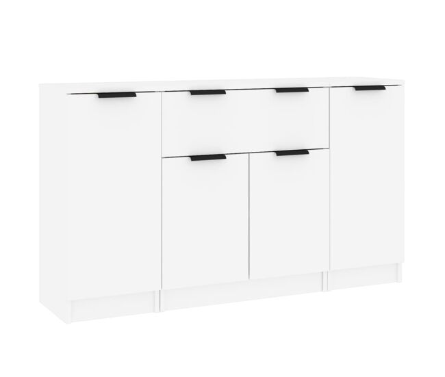 Vidaxl aparadores 3 pcs madeira processada branco
