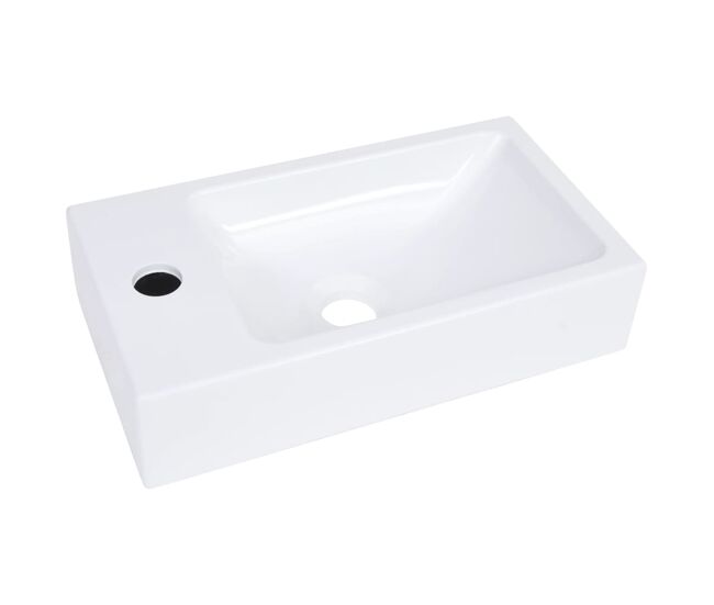 Vidaxl lavatório 400x220x90 mm smc branco