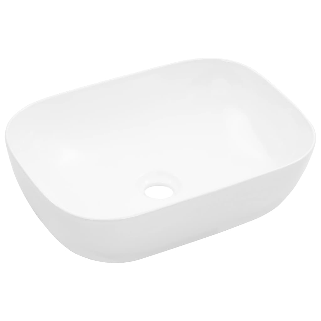 Vidaxl lavatório 45,5x32x13 cm cerâmica branco