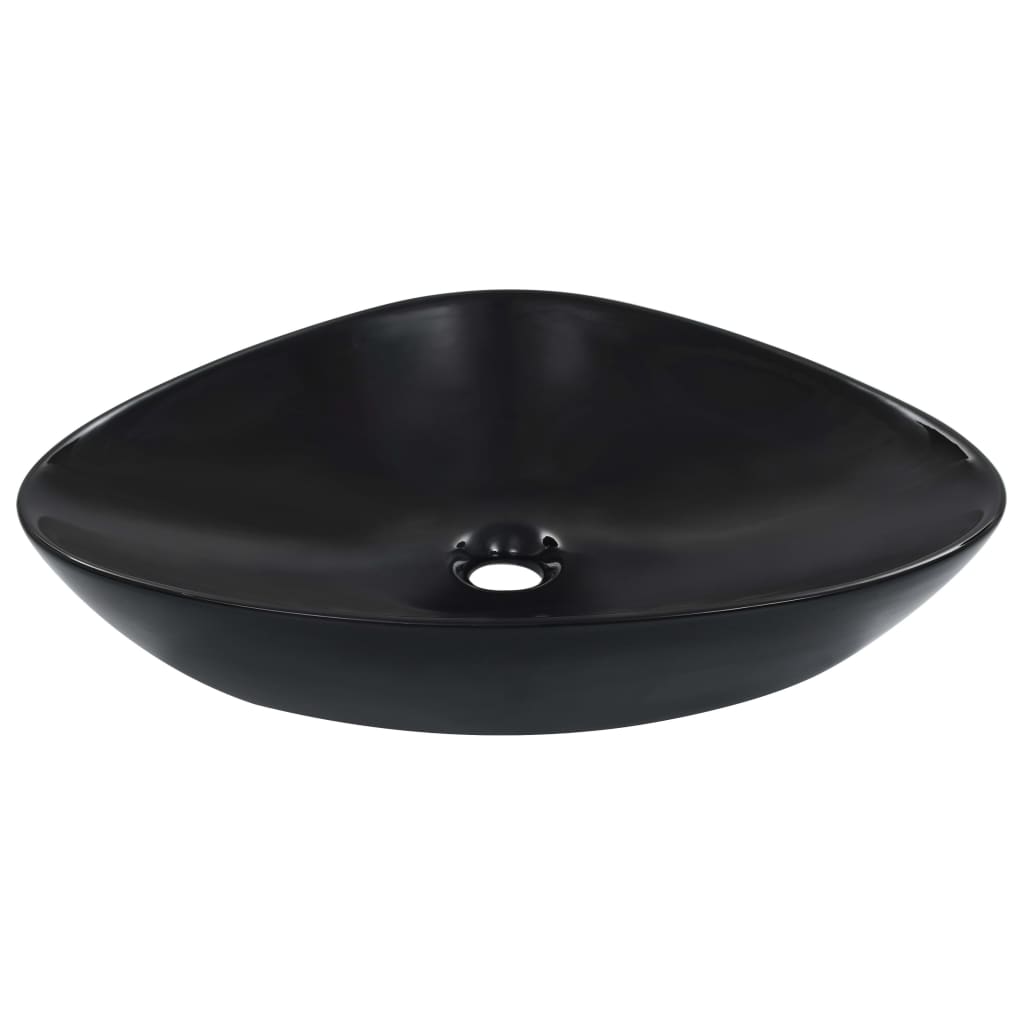 Vidaxl lavatório 58,5x39x14 cm cerâmica preto