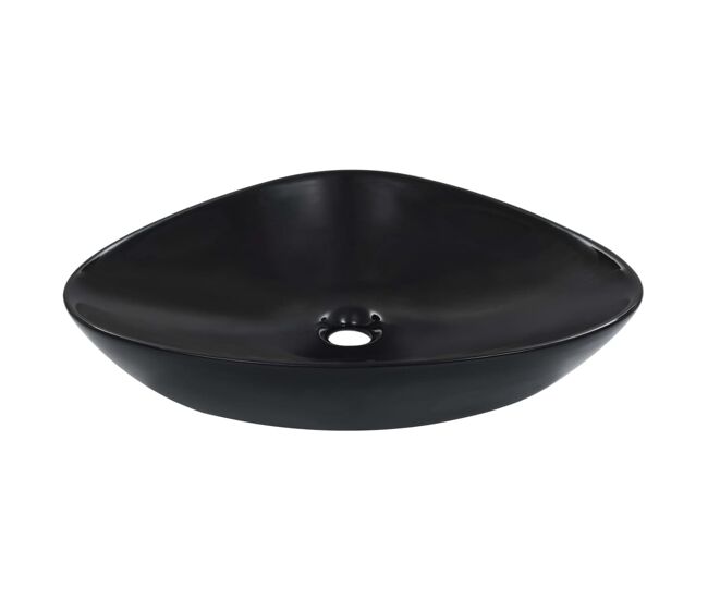 Vidaxl lavatório 58,5x39x14 cm cerâmica preto