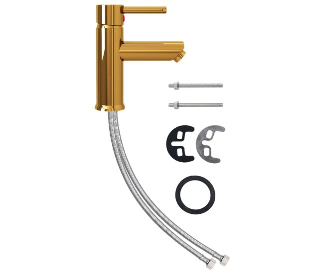 Vidaxl torneira para lavatório de casa de banho 130x176 mm dourado