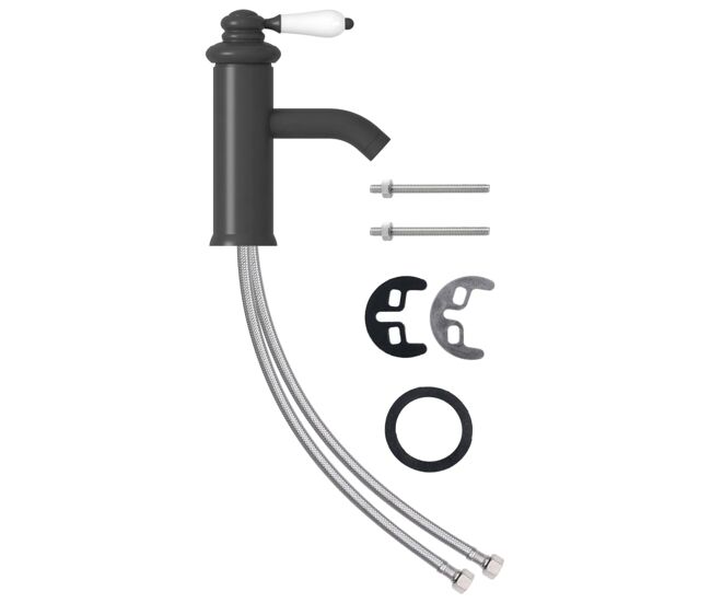 Vidaxl torneira para lavatório de casa de banho 130x180 mm cinzento