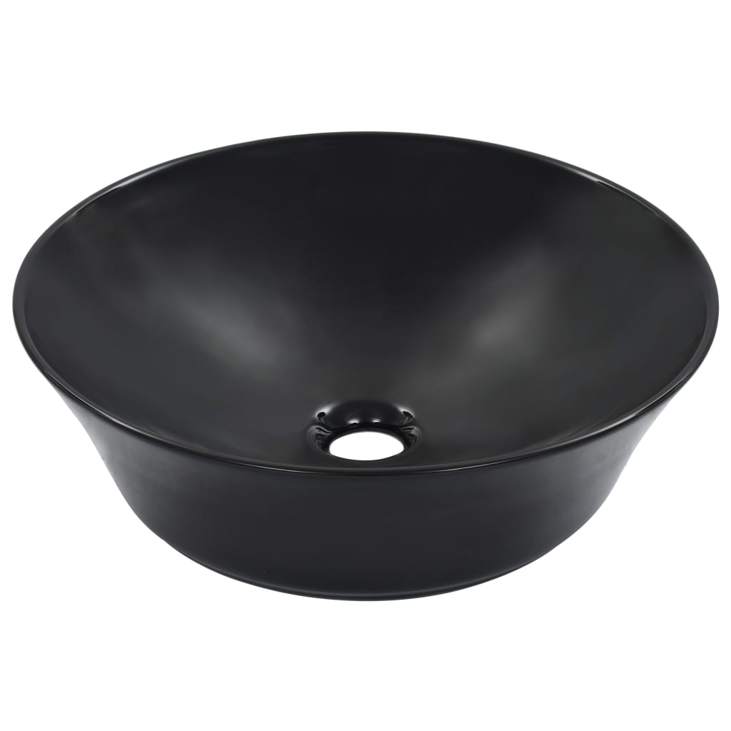 Vidaxl lavatório 41x12,5 cm cerâmica preto
