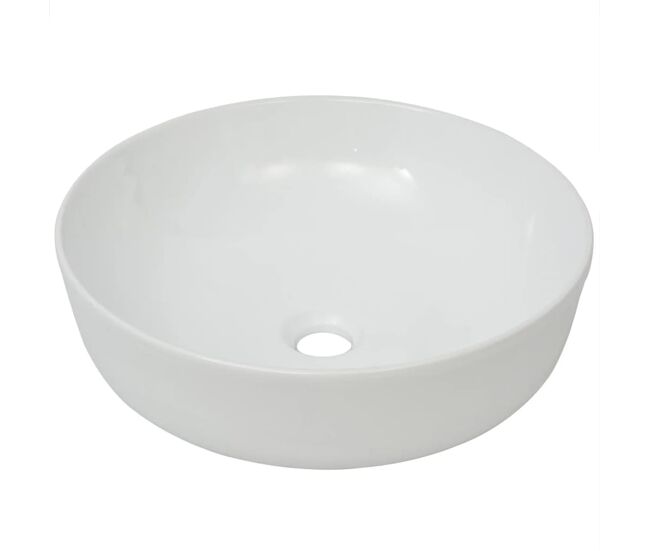 Vidaxl lavatório redondo em cerâmica branco 41,5x13,5 cm