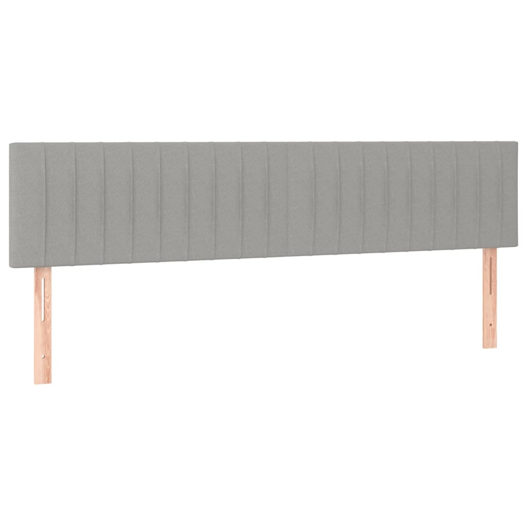 Vidaxl cabeceira de cama 2 pcs tecido 100x5x78/88 cm cinzento-claro