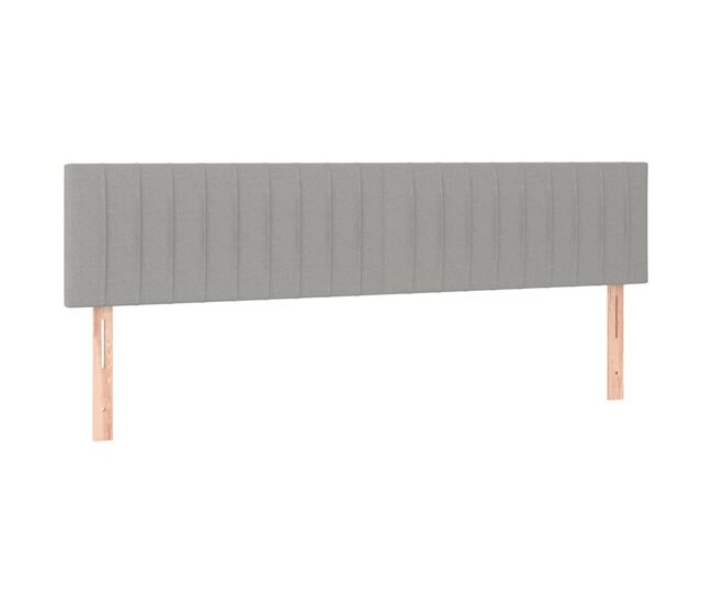 Vidaxl cabeceira de cama 2 pcs tecido 100x5x78/88 cm cinzento-claro