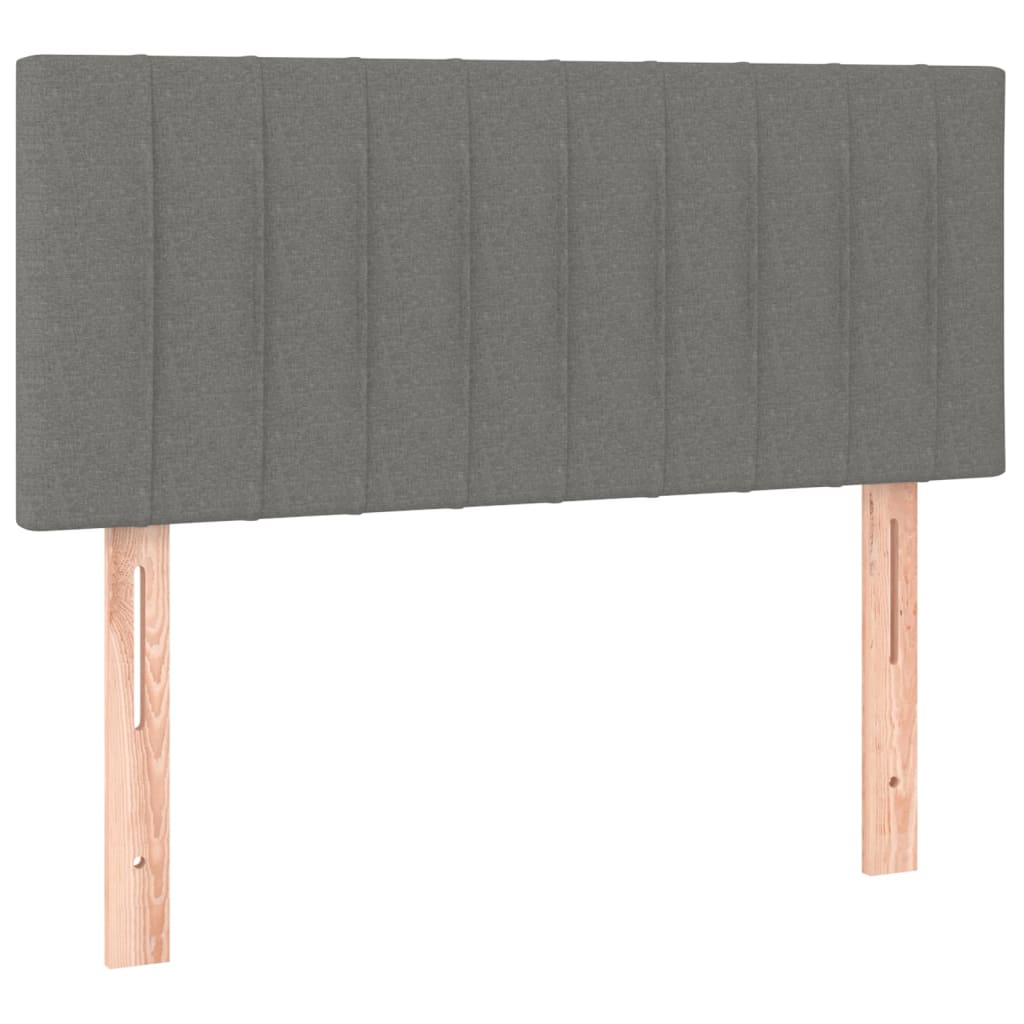 Vidaxl cabeceira de cama tecido 90x5x78/88 cm cinzento-escuro