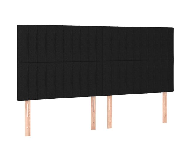 Vidaxl cabeceira preta 180x5x118/128 cm tecido