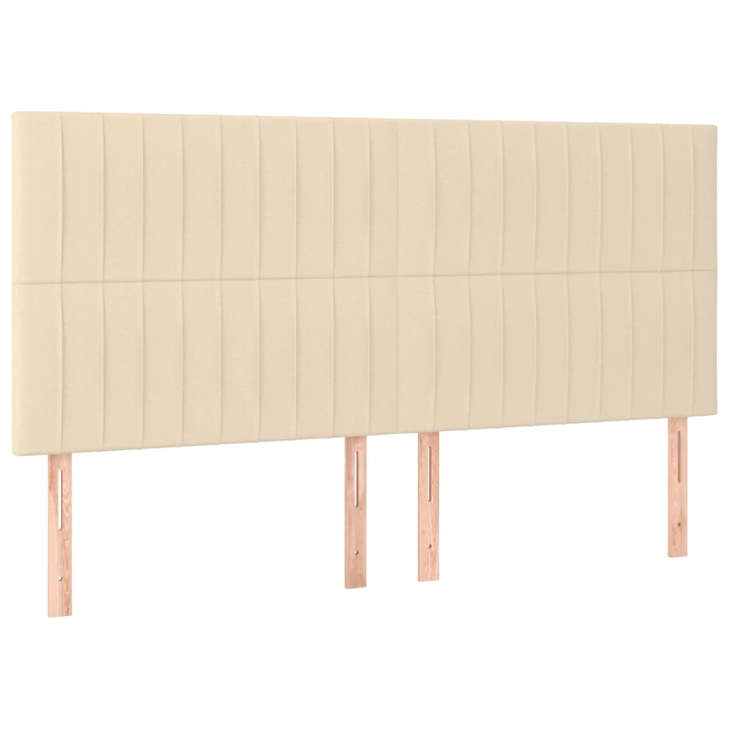 Vidaxl cabeceira creme 180x5x118/128 cm tecido