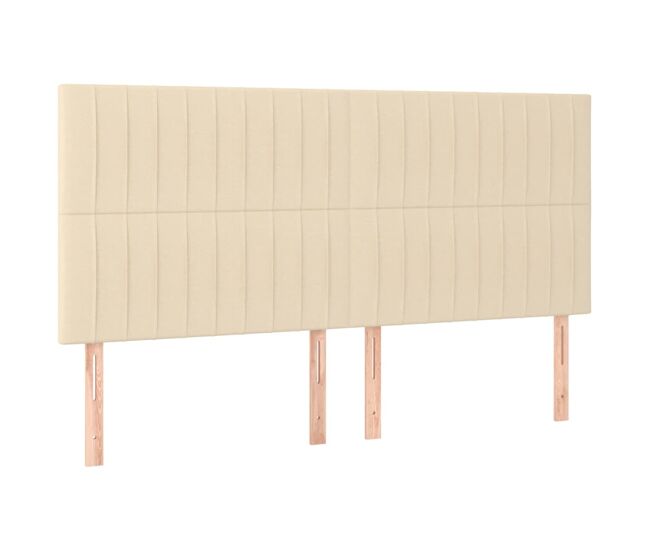 Vidaxl cabeceira creme 180x5x118/128 cm tecido