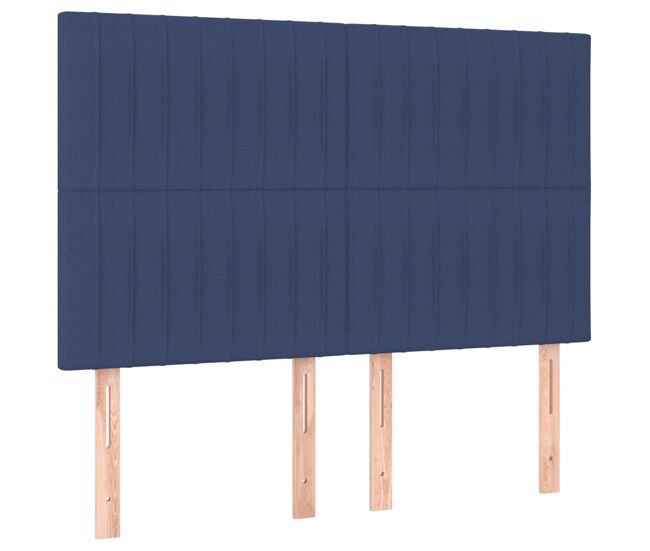 Vidaxl cabeceira azul 144x5x118/128 cm tecido