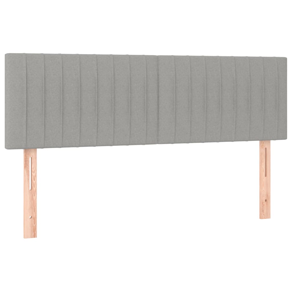 Vidaxl cabeceira de cama 2 pcs tecido 72x5x78/88 cm cinzento-claro