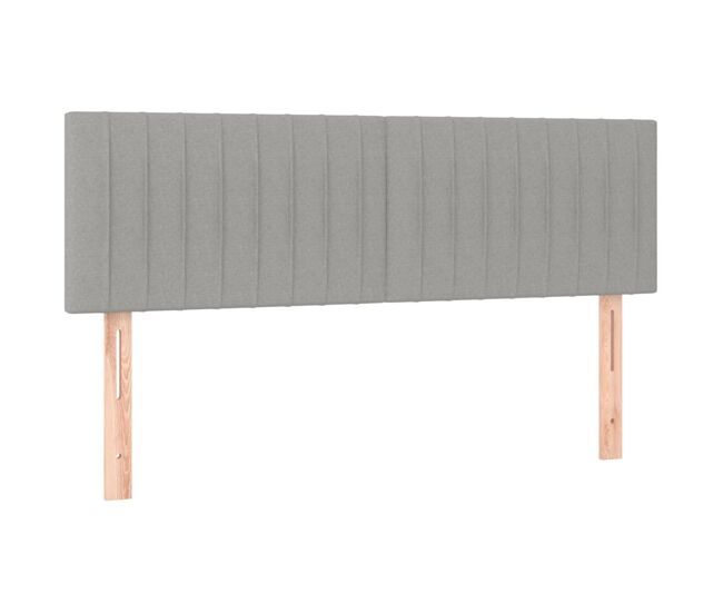 Vidaxl cabeceira de cama 2 pcs tecido 72x5x78/88 cm cinzento-claro