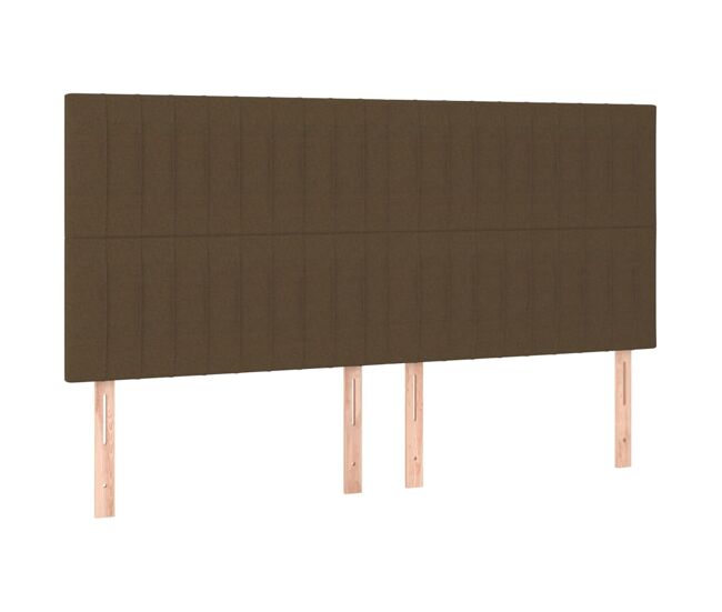 Vidaxl cabeceira castanho escuro 200x5x118/128 cm tecido