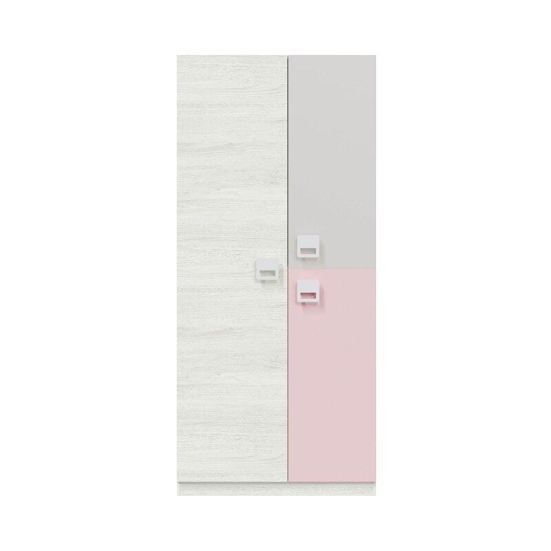 Armário 3 portas aglomerado rosa 200x90x52cm