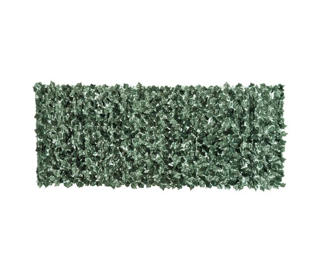 Outsunny vedação artificial em rolo 2,4x1 m vedação de privacidade para balcão jardim exterior planta decorativa de parede pe verde