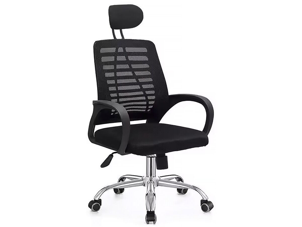 Cadeira ergonómica de escritório giratória e ajustável com apoio para a cabeça «sébastien» - 61,5 x 60,3 x 110/118 cm - noir.