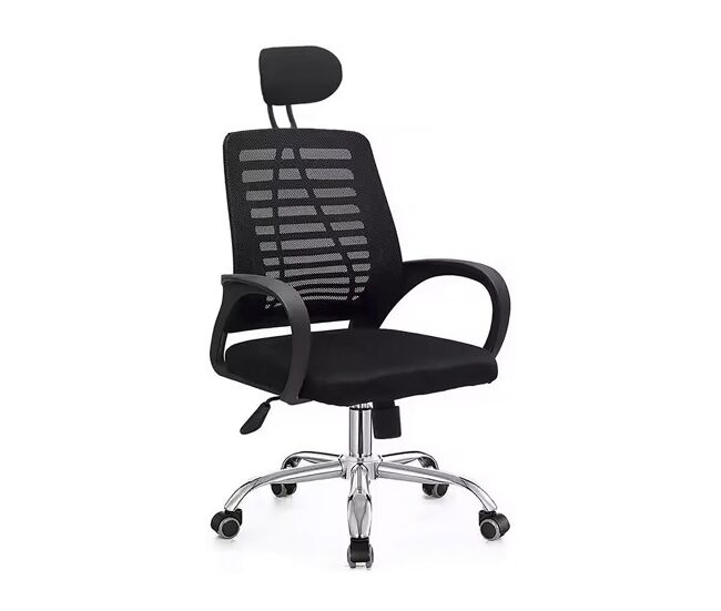 Cadeira ergonómica de escritório giratória e ajustável com apoio para a cabeça «sébastien» - 61,5 x 60,3 x 110/118 cm - noir.
