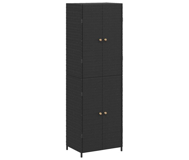 Vidaxl armário de arrumação p/ jardim 59x40x180 cm vime pe preto