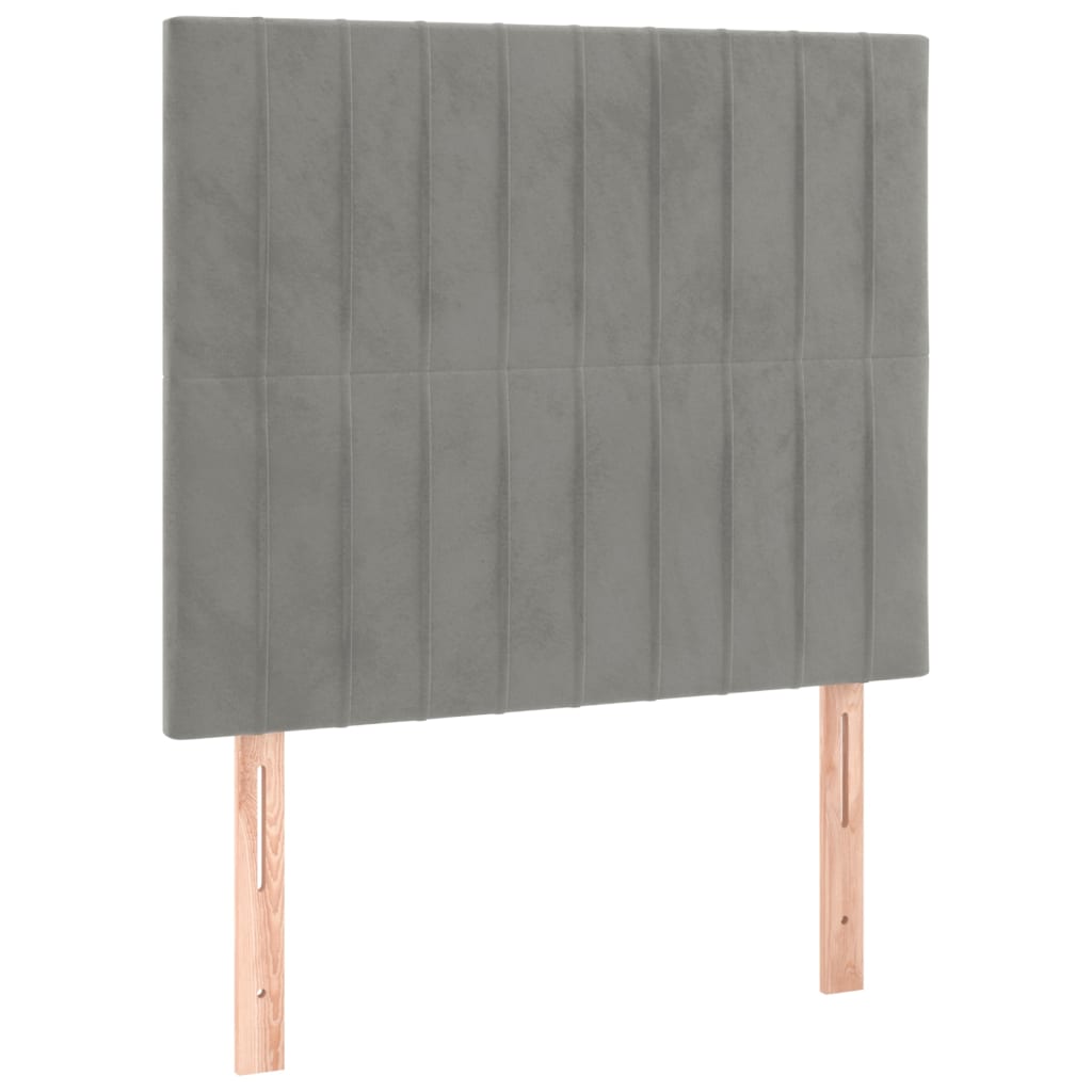 Vidaxl cabeceira cinza claro 90x5x118/128 cm veludo