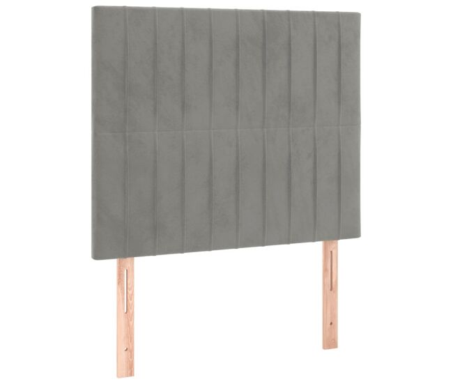 Vidaxl cabeceira cinza claro 90x5x118/128 cm veludo
