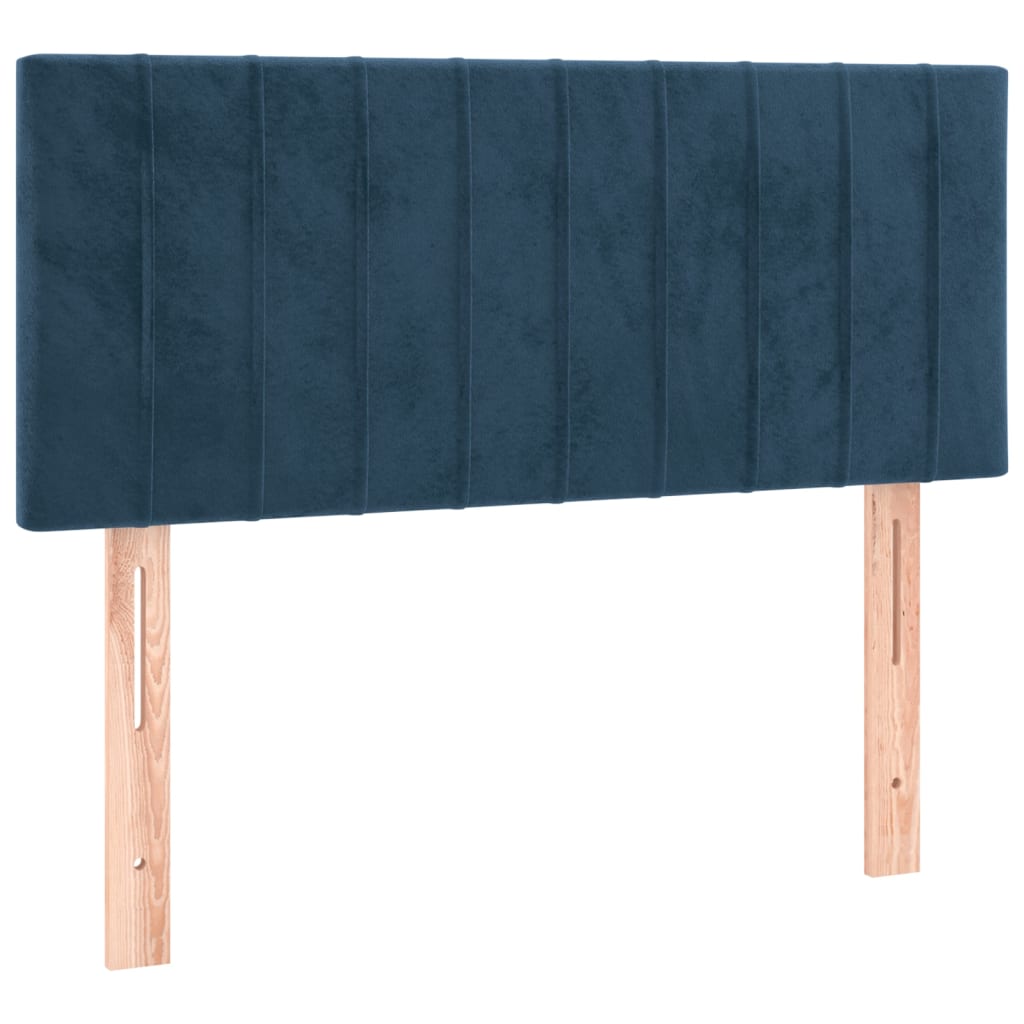 Vidaxl cabeceira de cama veludo 100x5x78/88 cm azul-escuro