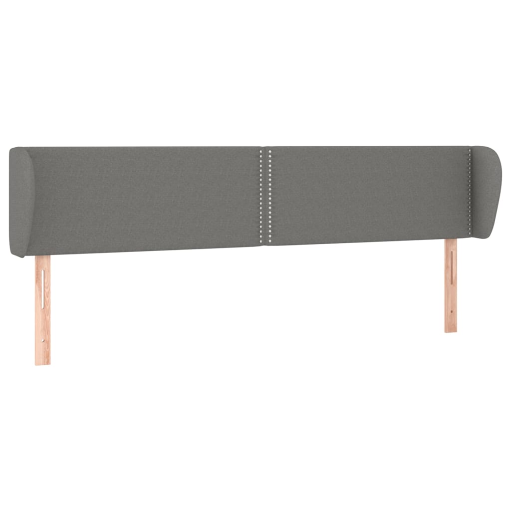 Vidaxl cabeceira de cama c/ abas tecido 183x23x78/88cm cinzento-escuro