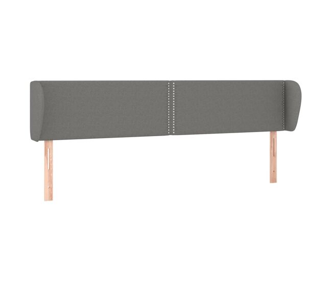 Vidaxl cabeceira de cama c/ abas tecido 183x23x78/88cm cinzento-escuro