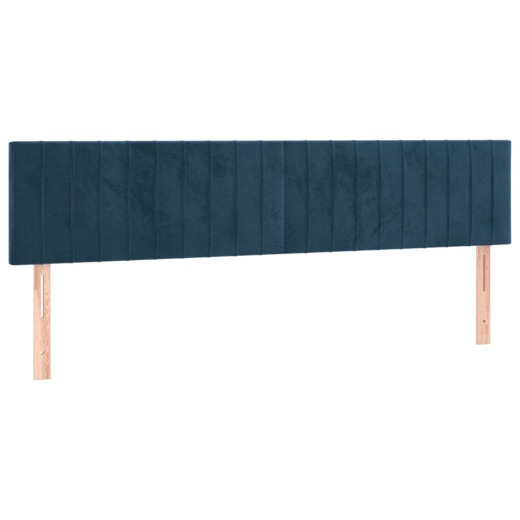 Vidaxl cabeceira de cama 2 pcs veludo 100x5x78/88 cm azul-escuro