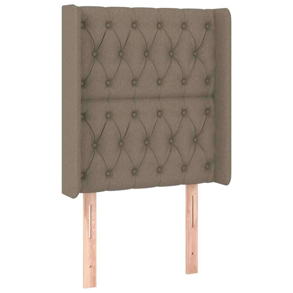 Vidaxl cabeceira cama c/ abas tecido 83x16x118/128cm cinza-acastanhado