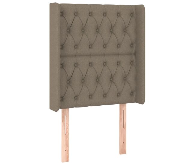 Vidaxl cabeceira cama c/ abas tecido 83x16x118/128cm cinza-acastanhado