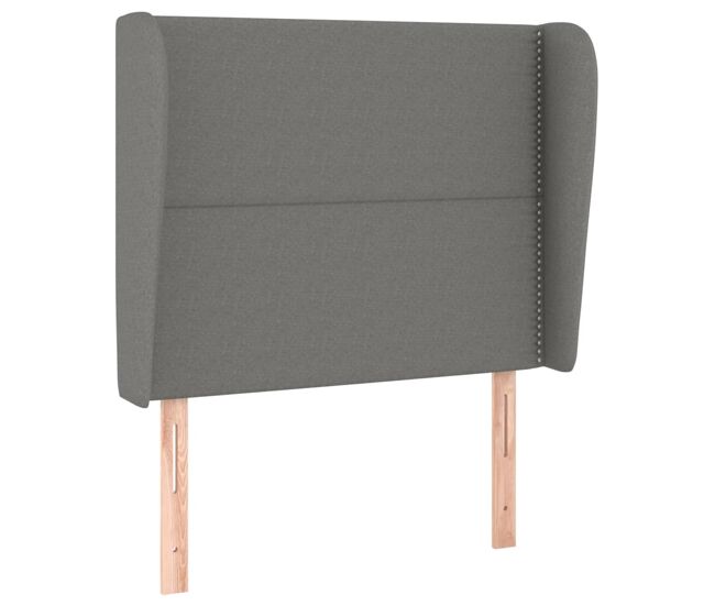 Vidaxl cabeceira cama c/ abas tecido 103x23x118/128 cm cinzento-escuro
