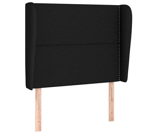 Vidaxl cabeceira de cama c/ abas tecido 93x23x118/128 cm preto