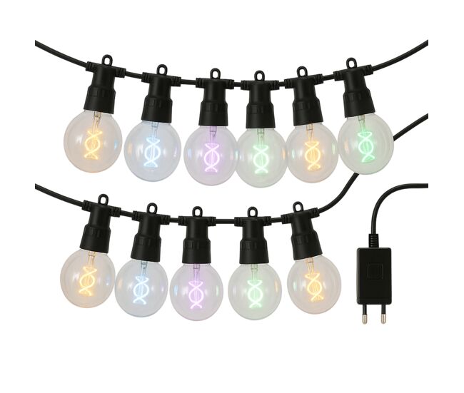 Guirlanda multicolorida com temporizador de luzes incluído