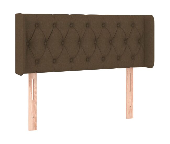 Vidaxl cabeceira de cama c/ abas tecido 103x16x78/88cm castanho-escuro