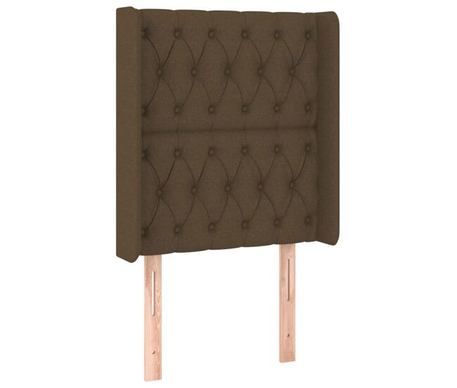 Vidaxl cabeceira cama c/ abas tecido 83x16x118/128 cm castanho-escuro