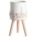 Beliani Vaso alto para plantas PREWEZA Beliani Vaso alto para plantas PREWEZA Creme
