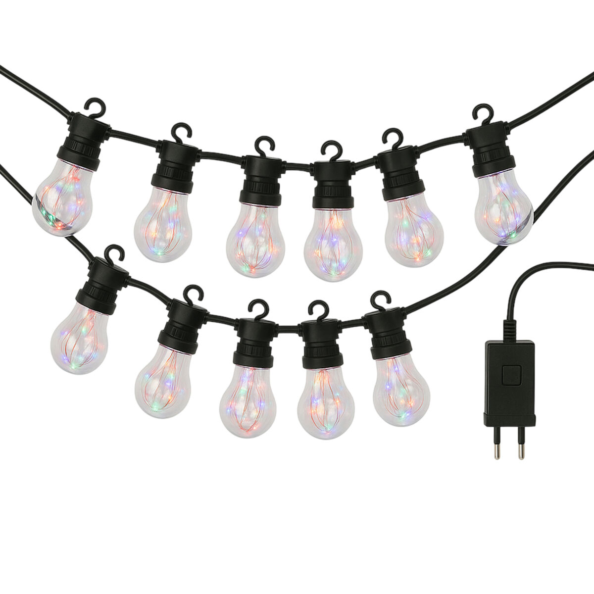 Luzes de corda com temporizador e 10 lâmpadas LED A60
