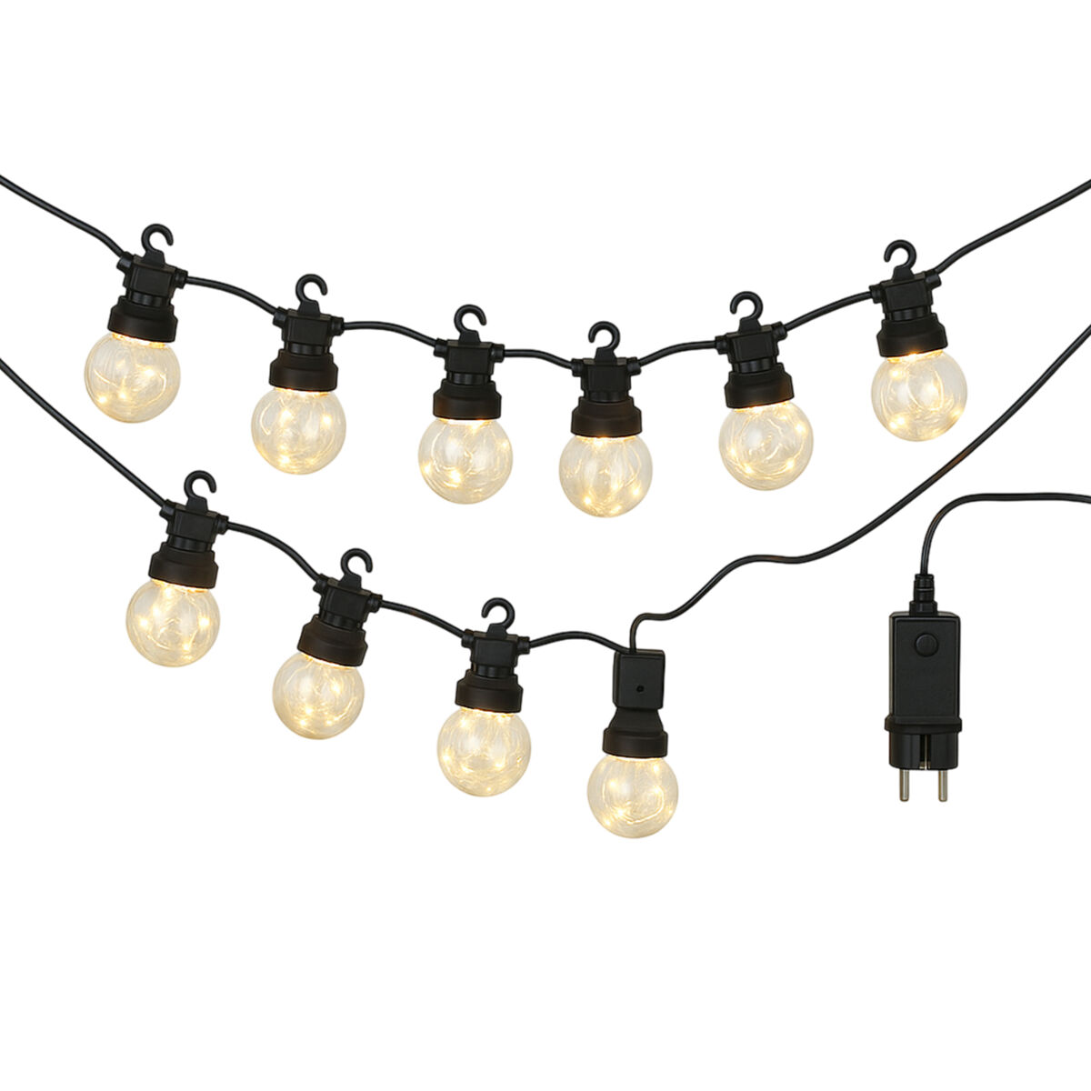 Luzes de LED quentes com temporizador - 10 lâmpadas