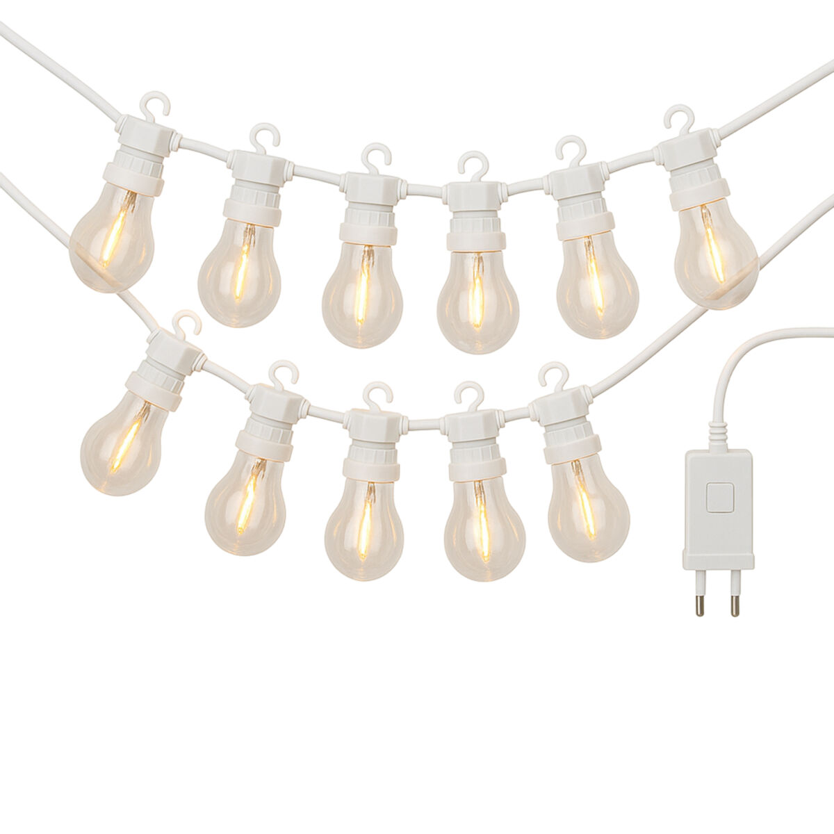Luzes de LED com 10 lâmpadas quentes e temporizador