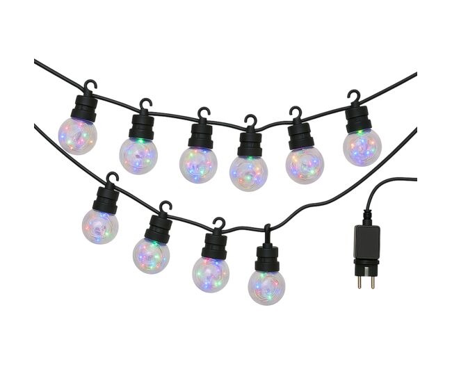 Luzes de corda com lâmpadas g50 e temporizador - 10 lâmpadas
