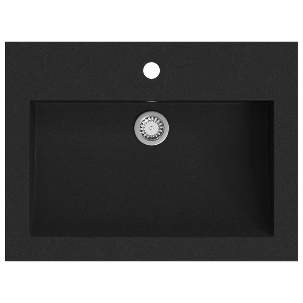 Lavatório - lavabo - pia de banheiro de granito 600x450x120 mm preto