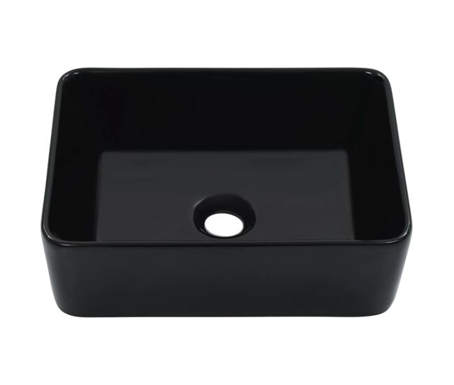 Lavatório - lavabo - pia de banheiro 40x30x13 cm cerâmica preto